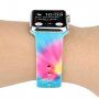 Силиконова каишка с модел батик за Apple Watch Ultra 49mm / 46mm / 45mm / 44mm / 42mm - цветовете на дъгата