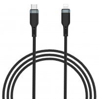 Wiwu сплетен кабел за зареждане и пренос на данни USB-C / Lightning за iPhone / iPad / iPod / AirPods - 3 m - черен