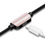 BENKS USB кабел с lightning male / female коенктори за зареждане и едновременно слушане на музика за Apple iPhone - 25cm - розово златен