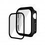 Матов защитен калъф със закалено стъкло за Apple Watch 45mm - черно