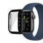 Матов защитен калъф със закалено стъкло за Apple Watch 45mm - черно