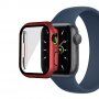 Матов защитен калъф със закалено стъкло за Apple Watch 45mm - червено