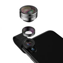 JOYROOM 3 в 1 комплект обективи за фотоапарат рибно око / макро обектив / широкоъгълен обектив за Apple iPhone