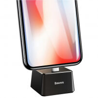 BASEUS алуминиева стойка за зареждане за Apple iPhone - черен