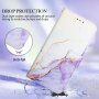 Мраморен флип калъф от PU кожа за iPhone 13 Pro - лилаво