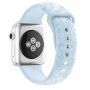 Силиконова каишка на цветя за Apple Watch Ultra 49mm / 46mm / 45mm / 44mm / 42mm - пастелно син