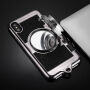 Стилен кейс с дизайн на ретро фотоапарат за Apple iPhone XS / iPhone X - черен