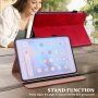 Калъф от PU кожа със стойка и място за карти за iPad mini 1 / 2 / 3 / 4 / 5 - червено