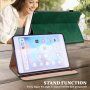 Калъф от PU кожа със стойка и място за карти за iPad mini 1 / 2 / 3 / 4 / 5 - тъмнозелено