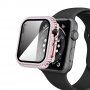 Калъф с камъчета със закалено стъкло за Apple Watch 40mm - розово