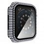 Калъф с камъчета със закалено стъкло за Apple Watch 40mm - черно