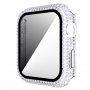 Калъф с камъчета със закалено стъкло за Apple Watch 40mm - прозрачно