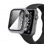 Калъф с камъчета със закалено стъкло за Apple Watch 40mm - прозрачно