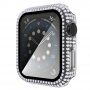 Калъф с камъчета със закалено стъкло за Apple Watch 40mm - прозрачно