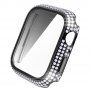 Калъф с камъчета със закалено стъкло за Apple Watch 45mm - черно