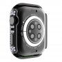 Калъф с камъчета със закалено стъкло за Apple Watch 45mm - черно