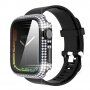 Калъф с камъчета със закалено стъкло за Apple Watch 45mm - черно