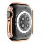 Калъф с камъчета със закалено стъкло за Apple Watch 45mm - златно розово