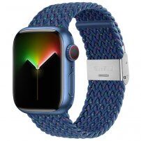 Найлонова каишка на пъстри точки за Apple Watch Ultra 49mm / 46mm / 45mm / 44mm / 42mm - тъмносин
