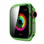 Прозрачен калъф със закалено стъкло за Apple Watch 42mm - неонено зелен
