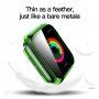 Прозрачен калъф със закалено стъкло за Apple Watch 42mm - неонено зелен