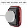 Прозрачен калъф със закалено стъкло за Apple Watch 40mm - червено