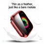 Прозрачен калъф със закалено стъкло за Apple Watch 40mm - червено