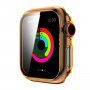 Прозрачен калъф със закалено стъкло за Apple Watch 44mm - оранжево