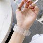 Калъф c прозрачна каишка за Apple Watch 45mm / 44mm / 42mm - неоново розов