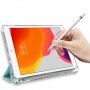Калъф с блестяща задна страна и място за Apple Pencil за iPad 10,2" (2019-2021) - тюркоазен мрамор
