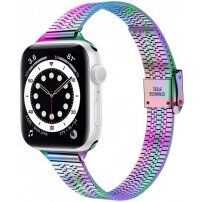 Тънка каишка от неръждаема стомана за Apple Watch 42mm / 41mm / 40mm / 38mm - цветовете на дъгата