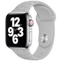 Силиконова каишка с отпечатъци за Apple Watch 42mm / 41mm / 40mm / 38mm - сив