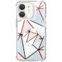 Защитен кейс мраморна мозайка със стойка за iPhone 11 - розово-син