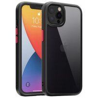 Kingsteel Wolf защитен кейс със стъклена задна страна за iPhone 12 / 12 Pro - черен