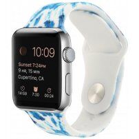 Силиконова каишка с модел батик за Apple Watch 42mm / 41mm / 40mm / 38mm - син