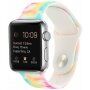 Силиконова каишка с модел батик за Apple Watch Ultra 49mm / 46mm / 45mm / 44mm / 42mm - пастелна дъга
