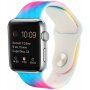 Силиконова каишка с модел батик за Apple Watch Ultra 49mm / 46mm / 45mm / 44mm / 42mm - цветовете на дъгата
