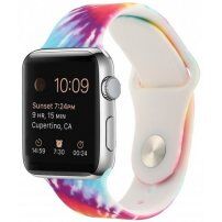 Силиконова каишка с модел батик за Apple Watch Ultra 49mm / 46mm / 45mm / 44mm / 42mm - дъга