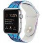 Силиконова каишка с модел батик за Apple Watch Ultra 49mm / 46mm / 45mm / 44mm / 42mm - синьо-лилава