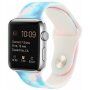 Силиконова каишка с модел батик за Apple Watch Ultra 49mm / 46mm / 45mm / 44mm / 42mm - пастелно синьо-розово