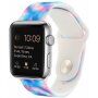 Силиконова каишка с модел батик за Apple Watch Ultra 49mm / 46mm / 45mm / 44mm / 42mm - синьо-розов