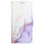 Мраморен флип калъф от PU кожа за iPhone XS Max - лилаво