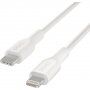 Belkin Playa устойчив кабел MFi Lightning / USB-C за iPhone / iPad - 1m - бял