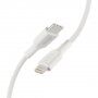 Belkin Playa устойчив кабел MFi Lightning / USB-C за iPhone / iPad - 1m - бял