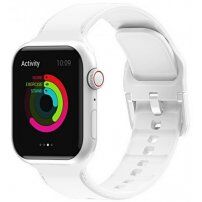 Едноцветна силиконова каишка за Apple Watch Ultra 49mm / 46mm / 45mm / 44mm / 42mm - бял