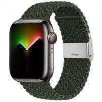Найлонова каишка на пъстри точки за Apple Watch 42mm / 41mm / 40mm / 38mm - цвят маслина