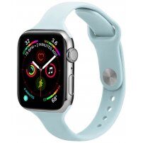 Тънка силиконова каишка за Apple Watch 42mm / 41mm / 40mm / 38mm - цвят мента