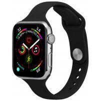 Тънка силиконова каишка за Apple Watch 42mm / 41mm / 40mm / 38mm - черен
