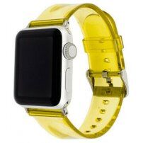Прозрачна силиконова каишка за Apple Watch 42mm / 41mm / 40mm / 38mm - жълт