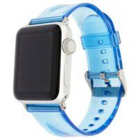 Прозрачна силиконова каишка за Apple Watch 42mm / 41mm / 40mm / 38mm - син